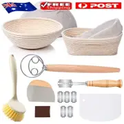 Round and Oval Banneton Bread Proofing Basket Sourdough Tools Kit AU