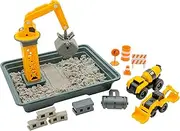 CAT Construction Toys, Dig N' Build Concrete Playset with 12 OZ of Compound - Storage Container