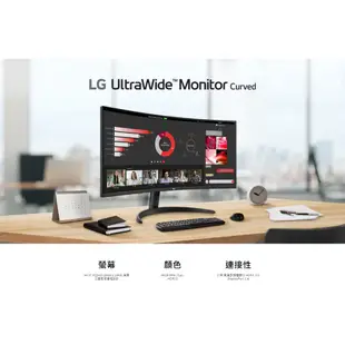 LG 34WR50QC-B 福利品 34吋 曲面螢幕 WQHD 1800R 21:9多工螢幕 100Hz VA 電腦螢幕