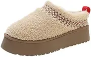 [EEHJZQRPL] Women's Thick-Soled Lambswool Snow Shoes, Velvet Warm Cotton Shoes and Slippers are Worn on The Outside of The Toe