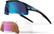 Tifosi Davos Cycling Sunglasses - Crystal Blue - Interchangeable Lens