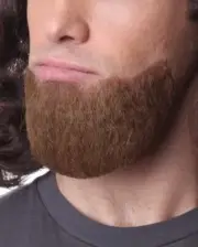 HUMAN HAIR CHARACTERS MEDIUM STUBBLE COSTUME BEARD 5-POINT 5 POINTS CHIN GOATEE