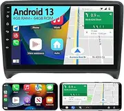 4+64G Android 13 Car Stereo for Audi TT MK2 2006-2014 | 9" HD Touchscreen | Wireless CarPlay & Android Auto | GPS Navigation | WiFi | Bluetooth | Backup Camera FM/AM/RDS For Daily Commute & Road Trips