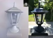 10-Pc Solar Black/White Hexagon Cap SMD LED Light For (4"x4"/5"x5"/6"x6") Post