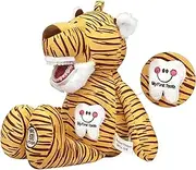 Tooth Fairy Puppet, YOUYA Dental Puppet Oral Health Presentation Puppet Striped Tiger Tooth Fairy Dental Educational Plush Small Size Doll with Teeth for Kids Chidren Boys Girls