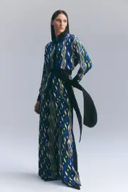 Amelia Graham Printed Viscose Satin Hight Waist Pants