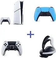 PS5 Console (Slim) Ultimate Bundle + Blue DualSense