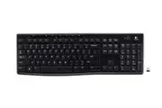 Logitech K270 2.4 GHz Wireless Full Size Keyboard 128-bit AES encryption 24-month battery life Spill resistant Durable UV-coated keys
