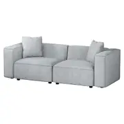 Modular Sofa Chaise Set 2-Seater Grey