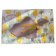 NOS Vintage 1950s Royal Terry Of California Bath Towels Yellow Flowers Set Cloth
