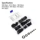 320pcs Starlock Washers Assortment 7 Size PushOn Speed Locking Clips for Car Mac