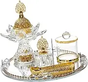 FLCPJGV Glass Incense Burner Set Decoration Ramadan Decor for Office Yoga Bedroom