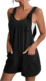 [Lxitoler] Linen Overalls For Women Vacation Outfits For Women Womens Jumpsuits Casual Jumpsuits For Women Short Overalls Women Overalls For Women Loose Fit Womens Jumpsuit Vacation Outfits For Women,