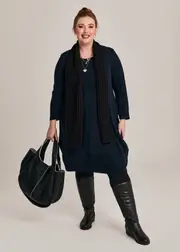 [Taking Shape] Taking Shape Long Sleeve Snug Dress Size 16 in Navy - Plus Size Women's Clothing Navy