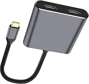 Plug and Play 4 in 1 Type C to Dual HDMI Converter, 4 in 1 Mulitport HDMI Adapter