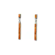 Ricky Booqua, Earring, Orange Spiny Oyster Shell, Zuni Handmade, 2 1/4"