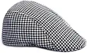 [HIIALIUR] Men's Flat Cap Newsboy Hats Gatsby Ivy Hat Classic Tweed Irish Vintage Plaid Woolen Golf Cabbie Driving Hunting Cap