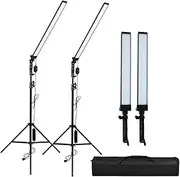Abeststudio LED Light Studio LED Softbox Lighting Kit – 2 Packs Light Wand Handheld LED Video Light Stick 5500K with Adjustable Brightness, 2 Meters Light Stand for Portrait, Product Photography, Video Light
