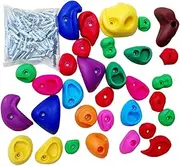 Climbing Holds for Kids | Indoor Rock Climbing Wall for Kids - Multi-Colored Grips Includes Mounting Hardware for Playground Outdoor Training Workout Park School