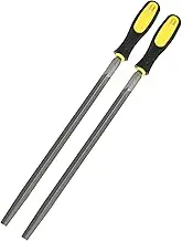 uxcell 2-Pack Triangular Metal File 12 Inch, High Carbon Steel File Diamond File Hand File W PVC Grip Handle for Wood/Metal/Ceramic/Glass/Stone/Jewelry/Tile/Model/DIY/Sharpening File