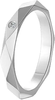 [QIAN76] Prism Women's Ring, Moissanite Engagement Ring for Women, Stainless steel Wedding band for Women, Promise Rings