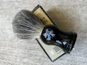 Van Der Hagen Pure Badger Brush Black Monogammed Handle New Shaving Soap Brush