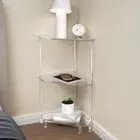 Corner Side Table 3 Tiers Corner Shelf Stand for Bedside Restaurant Bathroom