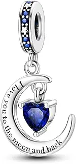 [NUJIFFY] Sun Moon and Stars Pendant 925 Sterling Silver Charms for Bracelet Mysterious Starry Sky Charms Compatible with European Bracelets for Women, As show, Silver, No Gemstone