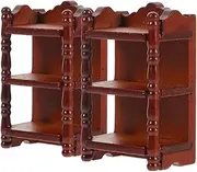 ERINGOGO Mini Wooden Display Nightstand Doll House Furniture Set 1/12 Scale Accessory