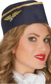 Flight Attendant Hat Retro Stewardess Hat Guirca Flying Hostess TWA Pan AM
