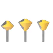 3pcs Bird's Mouth Joint Router Bits 8mm Shank Woodworking Milling Cutter Set
