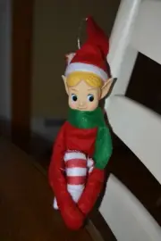 NEW Retro Style Blonde Elf Knee Hugger Shelf Sitter by Mr. Christmas