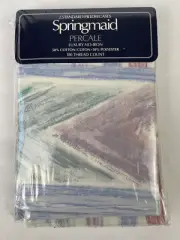 Vintage Springmaid Percale Luxury No Iron 80s 90s Pastel Standard Pillowcase Set