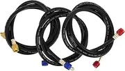 JECOMPRIS Rapid Repair 3-piece Car Manifold Gauge Hose Vacuum Hose Set Sturdy Hydraulic Charging Hoses for Filling Easy to Use for Home Mechanics