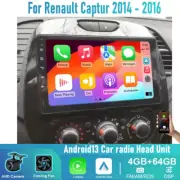 9" Wireless Carplay Android13 Upgrade Kit Head Unit For Renault Captur 2014-2016