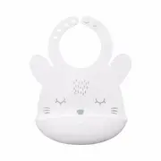 Tiny Twinkle - Silicone Roll-up Bib - White Bunny