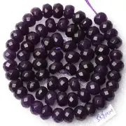 Faceted 5x8mm Purple Amethyst Gemstone Rondelle Loose Beads 15"Strand AAA