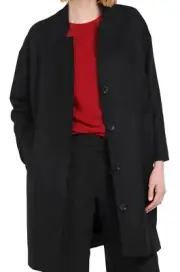 Barbour Women's Talbert Wool Blend Coat Jacket in Black Size US 8