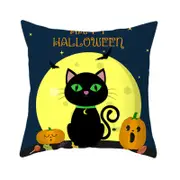 Halloween Series Pumpkin Black Cat Printing Throw Pillow Cover Pillowcase Decor Cushions & Decorative Pillows
