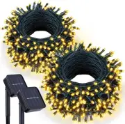 2 Packs Outdoor Solar Christmas Lights, 240 LED 78.7 FT Waterproof Warm White...