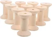 MUELODSIC 10Pcs Wooden Spools for Sewing and Knitting Unfinished Yarn Holders Vintage Thread Spools for Crafting for DIY Projects and Weaving