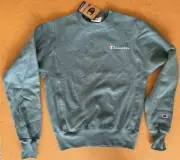 NWT Champion Men's Teal XS Reverse Weave Crew Vintage Logo Sweatshirt