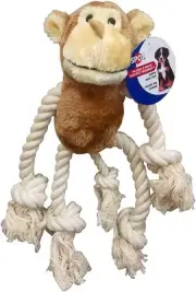 SPOT Ethical Pets Plush & Rope Moppet Monkey Tug and Toss Rope Dog Toy - 3 Pack