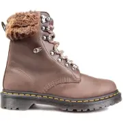 Dr Martens Womens 1460 Serena Collar Ankle Boots Brown
