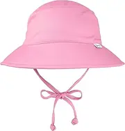 [I Play] Baby Girls Breathable Bucket Protection Hat-Light Pink Sun Hat, Pink, 0-6 Months US