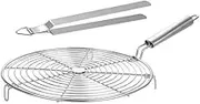 TreegoArt steel Roasting Net with Tong,Roasting Net,Stainless Steel Wire Roaster,Chiken Grill,Roti Grill, Papad Grill, Chapati Grill,Roaster + Tong 1 Pcs