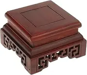 Display Stand Pedestal Wooden Redwood Base Carved Base Vase Plant Stone Buddha Pedestal, Stable Home Decoration Display Stand Bonsai Base Bonsai Pedestal (Size : B)