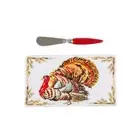 JAYE'S STUDIO CUTTING BOARD GOBBLE TURKEY SET NEW IN BOX