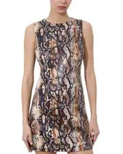 Alice and Olivia Clyde Faux Snakeskin Mini Shift Dress