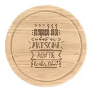 This Is What An Awesome Auntie Looks Like Round Chopping Cheese Board Funny